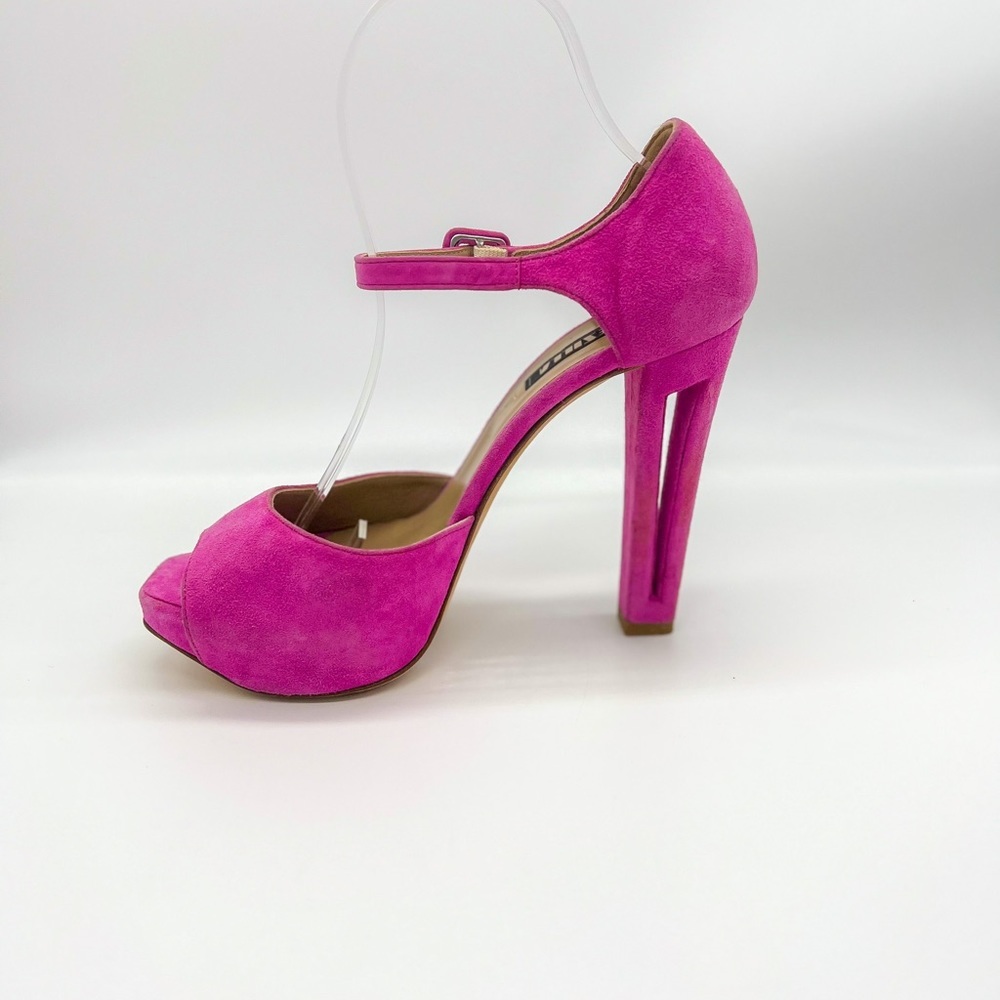 NEW LEZILLA Women's PINK Suede
Peep Toe Heels Size:38 Made in Italy